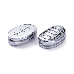 テラヘルツ石ビーズ  亀の甲羅模様の楕円形  30x20x8mm  穴：2mm&nbsp;G-K311-23