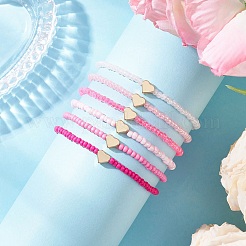 6Pcs 6 Colors Glass Seed Beads Stretch Bracelets&nbsp;BJEW-MZ00227