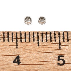真鍮製つぶし玉カシメ玉  プラチナ  2.5x1.8mm  穴：1.5mm  約1000個/20g&nbsp;X-KK-S509-01P-01