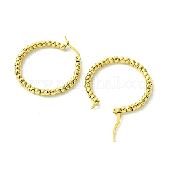 女性用304ステンレスフープピアス  リング  18KGP本金メッキ  31x30x3mm&nbsp;EJEW-D111-02G