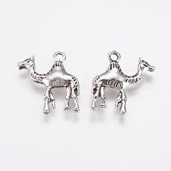 合金ペンダント  キャメル  アンティークシルバー  22x20x4mm  穴：2mm&nbsp;PALLOY-G192-05AS