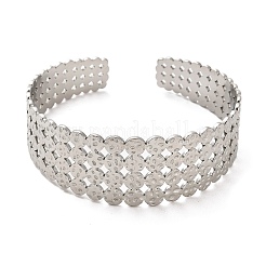 Non-Tarnish 304 Stainless Steel Flat Round Cuff Bangles&nbsp;BJEW-G694-05P