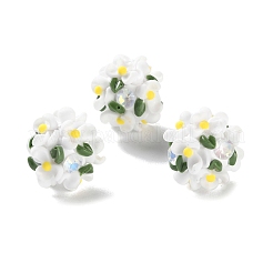 Luminous Polymer Clay Rhinestone Floral Ball Beads&nbsp;CLAY-U002-01F