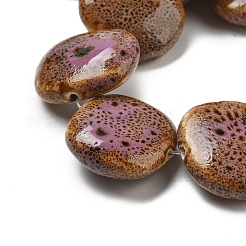 手作り陶器ビーズ連売り  ブロック  スミレ  26.5~27x30x10~11.5mm  穴：1.2~2mm  約12~13個/連  12.60~13.78''（32~35センチメートル）&nbsp;PORC-B002-16B