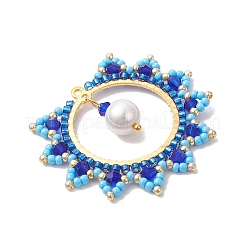 Glass Seed Beaded Sun Pendants&nbsp;PALLOY-MZ00857-01