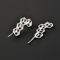 合金ダングルピアス  ハニカム  銀  20.5x9.5mm  ピン：1mm&nbsp;EJEW-F270-11S