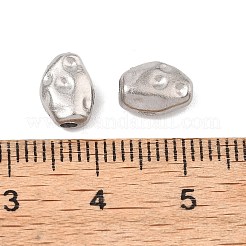 304ステンレス鋼のハンマービーズ  ナゲット  ステンレス鋼色  8.5x6.5x4.5mm  穴：1.8mm&nbsp;STAS-B127-01P-05