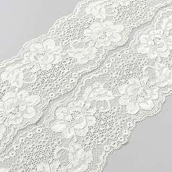 ポリエステルの花刺繍レーストリム  服飾材料  ベージュ  3-1/4インチ（83mm）  約10ヤード/個&nbsp;OCOR-WH0036-49B
