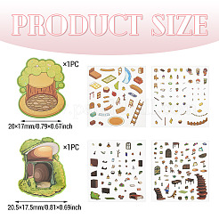 PET Plastic Picture Stickers&nbsp;DIY-TA0015-80F