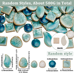 500G 4 Styles Handmade Porcelain Cabochons&nbsp;DIY-SP0007-70