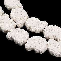 天然溶岩岩ビーズ連売り  染め  螺旋状の貝殻  ホワイト  16~17x13x6.5mm  穴：1.2mm  約26個/連  16.34~16.54''（41.5~42センチメートル）&nbsp;G-G347-01I