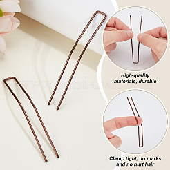 女性用スプレー塗装304ステンレススチールヘアフォーク30個  ヘアアクセサリー  サドルブラウン  77x9.5x2.5mm&nbsp;OHAR-GA0001-12A