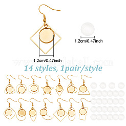 DIY Blank Dome Stainless Steel Dangle Earrings Making Kits&nbsp;DIY-AN0001-09G