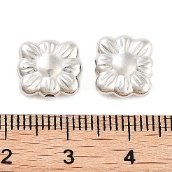 CCBプラスチックビーズ  正方形  プラチナ  9.5x10.5x3.5mm  穴：1.6mm  1923個/ 500g&nbsp;CCB-S164-53P