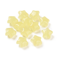 模造ゼリーアクリルビーズ  スター  シャンパンイエロー  17x17.5x11.5mm  穴：3mm  約290個/500g&nbsp;OACR-B002-03B