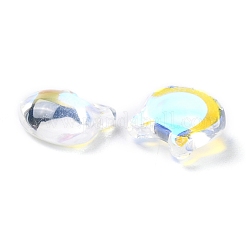 電気メッキガラスカボション  クマ  クリアAB  7.5x7.5x3mm&nbsp;EGLA-D007-03