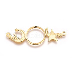 Zinc Alloy Kitten Open Back Bezel Links&nbsp;PALLOY-WH0039-02G-C