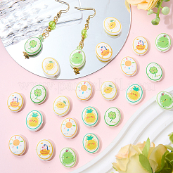 24Pcs 6 Colors Printed Handmade Porcelain Beads&nbsp;PORC-SZ0001-65