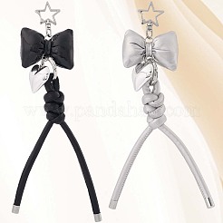 2Pcs 2 Colors Imitation Leather Keychain&nbsp;KEYC-CL0001-03B
