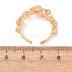 Brass Micro Pave Cubic Zirconia Cuff Open Rings for Women&nbsp;RJEW-B157-01A-G