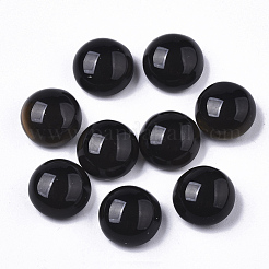 半透明のガラスカボション  色は温度が変わると変わります  半円/ドーム  ブラック  12.5x7mm&nbsp;GLAA-T023-03C