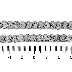 Electroplated Natural Lava Rock Beads Strands&nbsp;G-Q1009-G01-02G