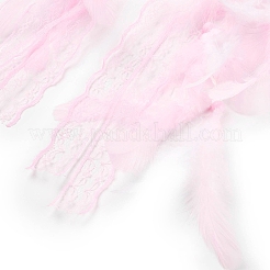 Heart Woven Web/Net with Feather Hanging Ornaments&nbsp;HJEW-G025-12A