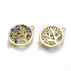 Brass Micro Pave Cubic Zirconia Links Connectors&nbsp;ZIRC-T005-036G