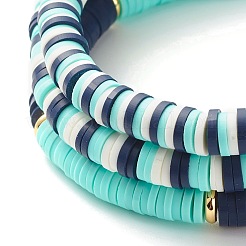 Handmade Polymer Clay Heishi Beads Stretch Bracelets Set&nbsp;BJEW-JB07335