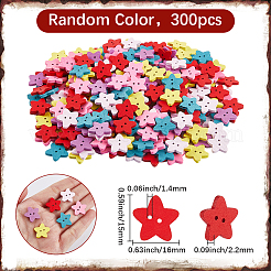 300Pcs 2-Hole Wood Buttons&nbsp;BUTT-SP0001-04B