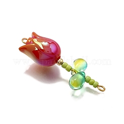 UV Plated Acrylic Flower Links Connector Charms&nbsp;PALLOY-TA00272