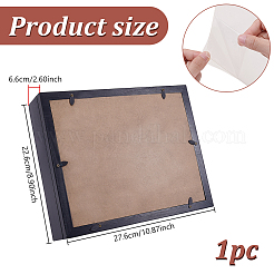 Rectangle Wood Photo Frame Badge Display Storage&nbsp;ODIS-WH0043-209