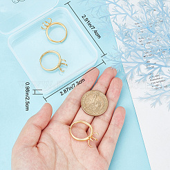 4Pcs Adjustable Brass Ring Components&nbsp;FIND-BBC0002-51B