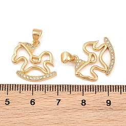 Brass Micro Pave Cubic Zirconia Pendants&nbsp;CU-CBA12D6-21G