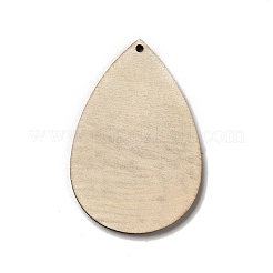 片面プリントウッドビッグペンダント  クリスマスティアドロップチャーム  レッド  54x36.5x2.4mm  穴：2mm&nbsp;LS-WOOD-H102-03K