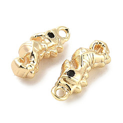 Brass Micro Pave Black Cubic Zirconia Charms&nbsp;KK-C054-25G