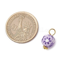 手作り樹脂粘土ペンダント  花の丸  ミックスカラー  17x10.5mm  穴：3.5mm&nbsp;PALLOY-JF03959