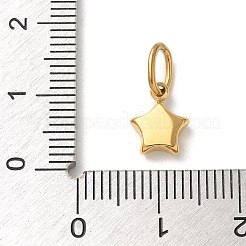 304ステンレススチールチャーム  丸カン付き  イオンプレーティング（ip）  スターのチャーム  14KGP本金メッキ  9.5x7.5x2.5mm  穴：5x2.5mm&nbsp;STAS-G352-16G