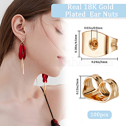 100Pcs Brass Ear Nuts&nbsp;KK-BBC0012-24