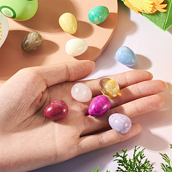 10Pcs Natural & Synthetic Gemstone Egg Display Decorations&nbsp;G-TA0003-43