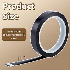 ペット防水補修粘着テープ  ブラック  15mm  約50m /ロール&nbsp;AJEW-WH0678-48