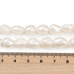 天然養殖淡水パールビーズ連売り  研磨両側  グレード3 A  貝殻色  8~9mm  穴：0.8mm  約33~37個/連  13.90~14.25''（35.3~36.2センチメートル）&nbsp;PEAR-P064-20C-04C