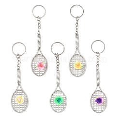 Tennis Racket & Flower Iron Keychains&nbsp;KEYC-JKC01443