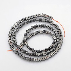 電気メッキ磁気無し合成ヘマタイトビーズ連売り  蝶  黒メッキ  4x4x2mm  穴：0.5mm  約129個/連  15.7インチ&nbsp;X-G-J209D-01