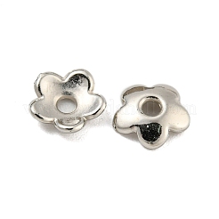 Ccbプラスチックビーズキャップ  5  - 花びらの花  プラチナ  6x1.5mm  穴：1.4mm&nbsp;CCB-L014-20P