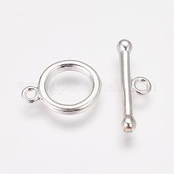 真鍮製マンテル  銀色のメッキ  リング：11x2mm  バー：19x2mm  穴：1.8mm&nbsp;KK201-S