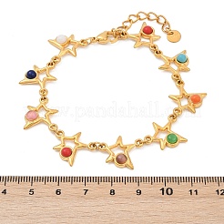 Bohemia Style 304 Stainless Steel Link Chain Bracelets for Women&nbsp;BJEW-M082-01G-03
