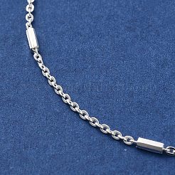女性用ファセットコラム925スターリングシルバーアズキチェーンブレスレット  銀  6-7/8インチ（17.4cm）  1mm&nbsp;BJEW-E101-01S-08