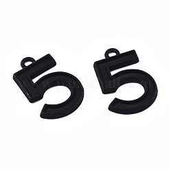 スプレープリント合金ペンダント  カドミウムフリー＆鉛フリー  数5  ブラック  22.5x14.5x2mm  穴：2mm&nbsp;PALLOY-S132-247-RS