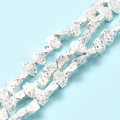 Electroplated Natural Lava Rock Beads Strands&nbsp;G-G984-13S